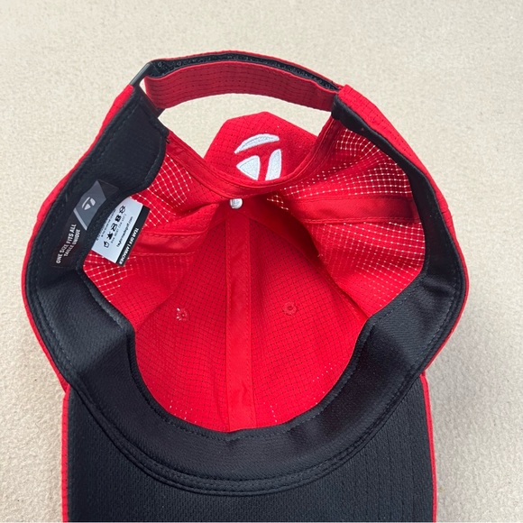 TaylorMade Golf Hat TP5 M3 Performance Tour Adjustable Strap Cap Red White OSFA - Picture 6 of 8